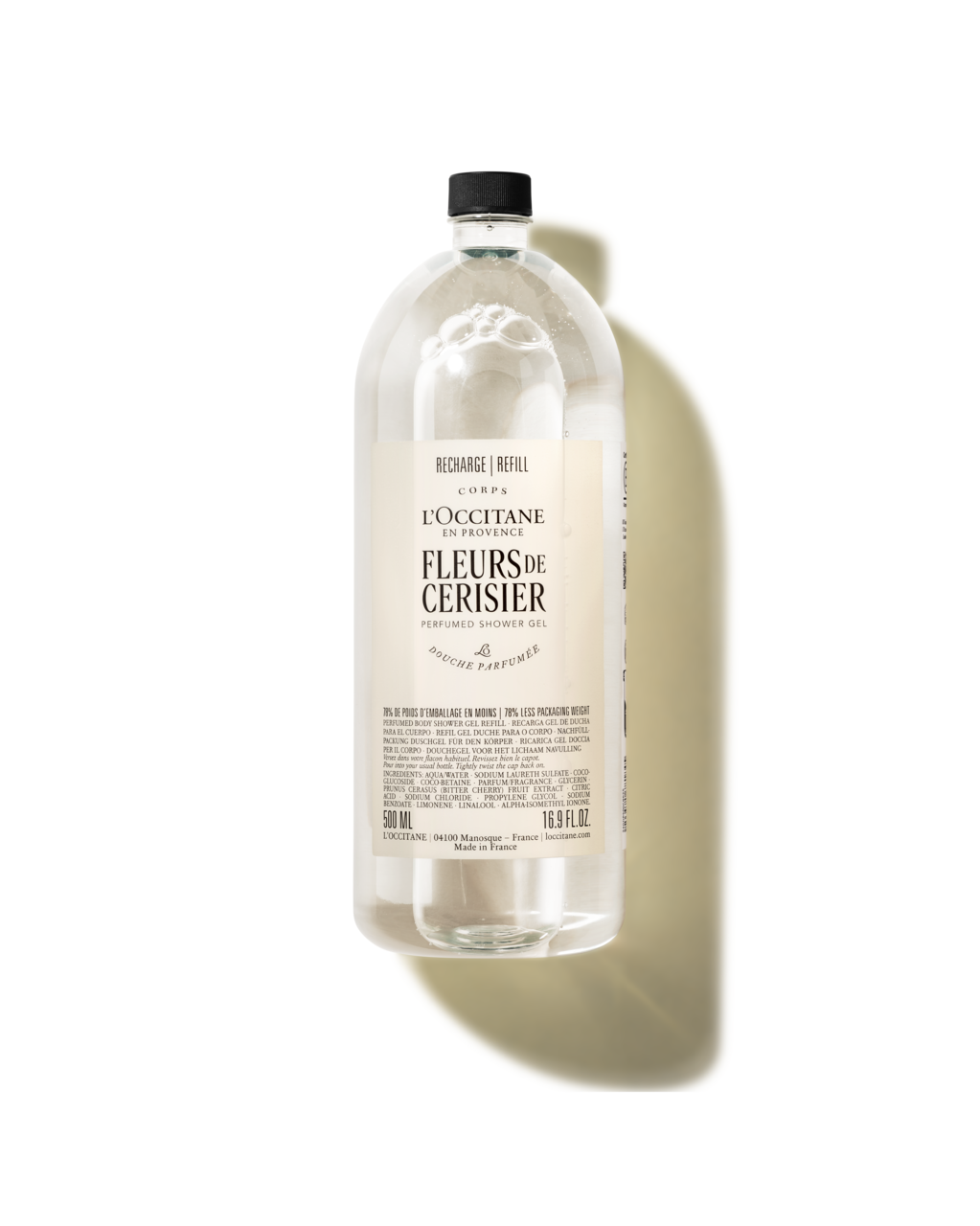 Eco-Refil Sabonete Líquido Corporal Perfumado Fleurs de Cerisier 500mL (Flor de Cerejeira)
